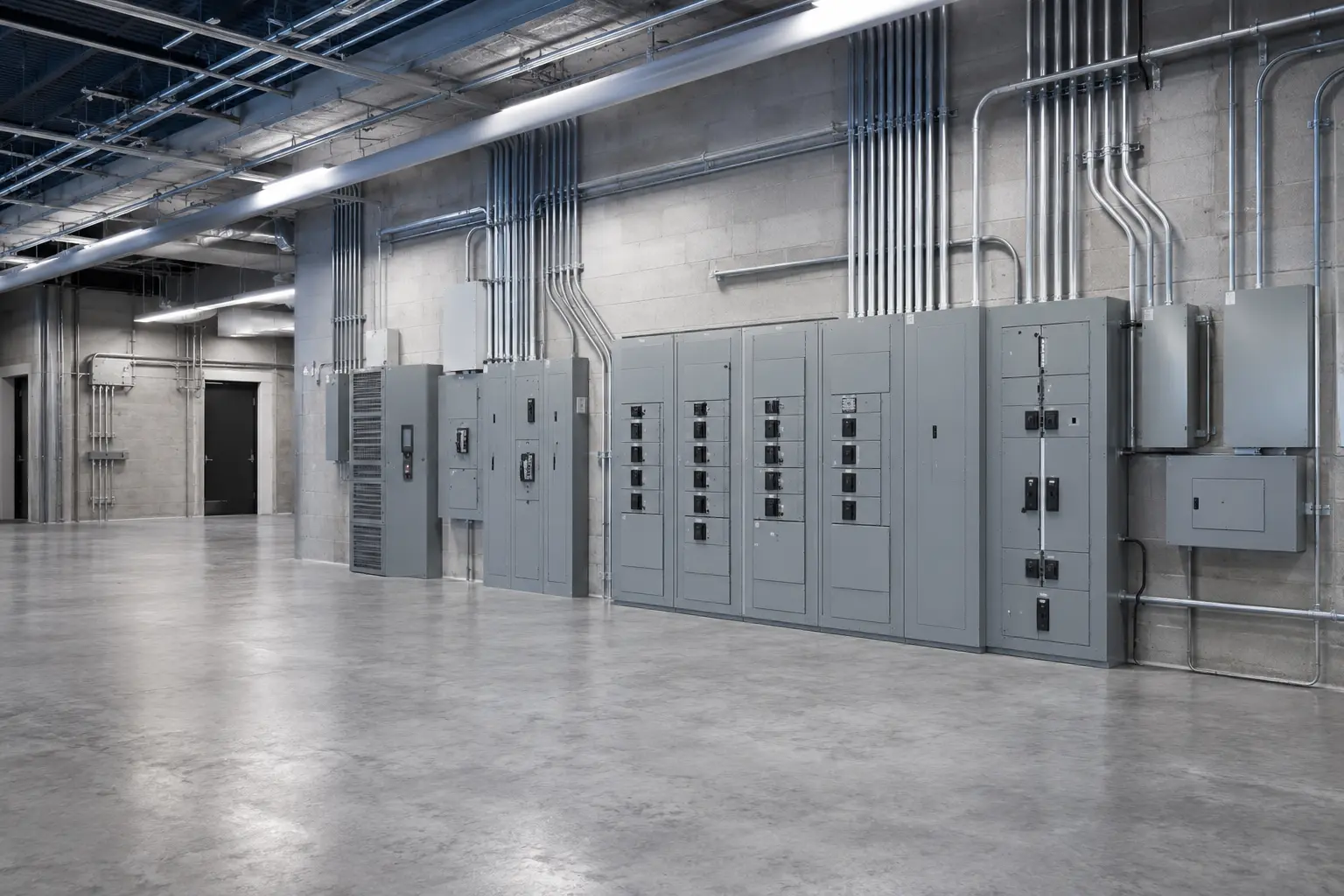 Industrial electrician working on three-phase power and motor control in Oakville